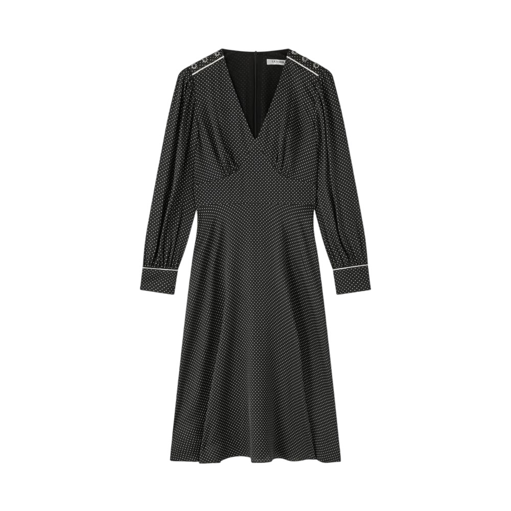 L.K. Bennett Larissa Black And Birch Mini Dress